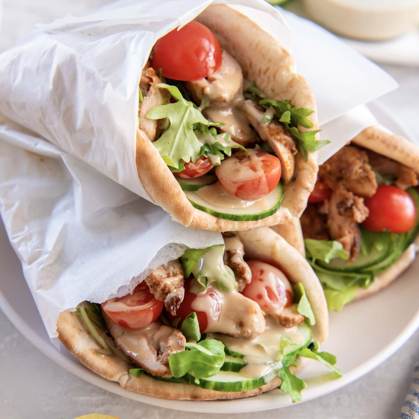 Chicken shawarma wraps